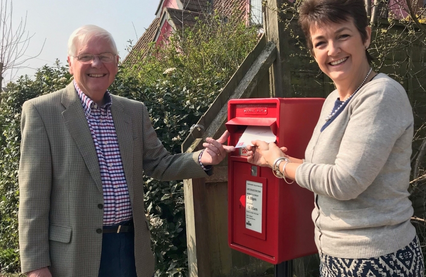 Jo Churchill MP Gislingham post box