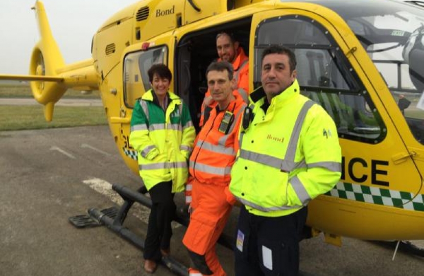 Jo Churchill with the East Anglian Air Ambulance team